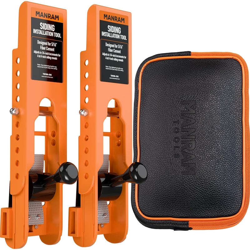manram Siding Installation Tools with Storage Pouch, Mounting Kit for 5/16-Inch Fiber Cement Sidings, Lap Siding Gauge with Adjustable Reveals, Durable Polycarbonate Body, 2 Pack - Image 1